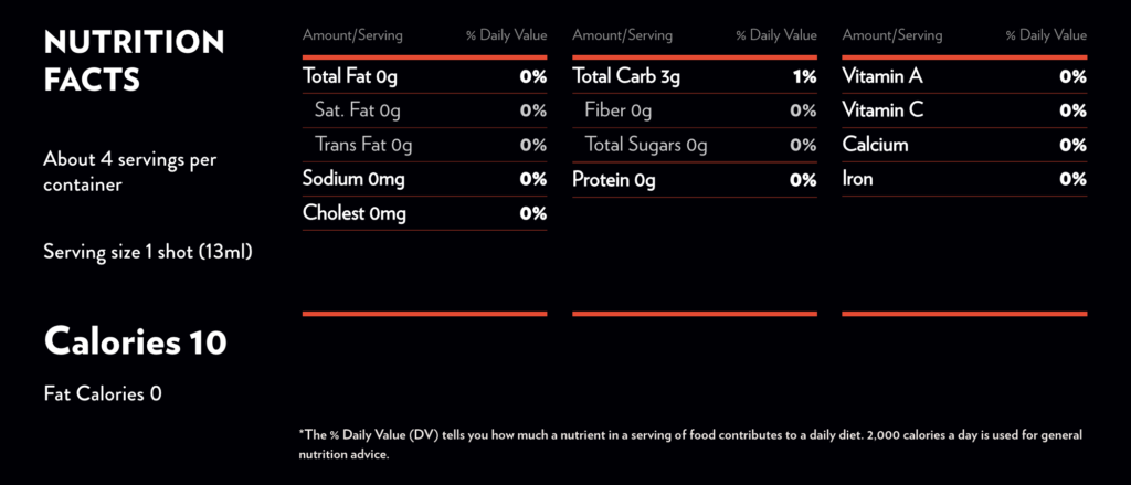 stok espresso shots nutrition facts
